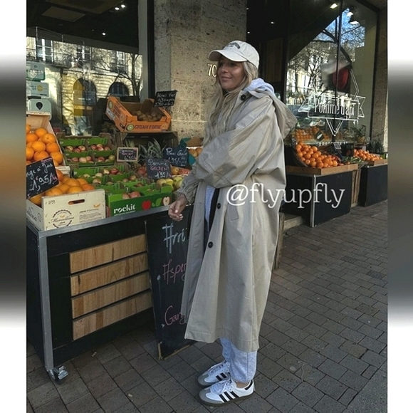 Zara hooded * oversized long camel trench jacket NWT - Picture 8 of 12